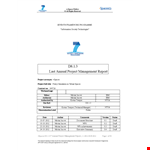 Project Management Report Format example document template