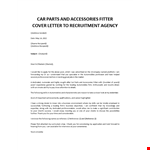 Car Parts Accessories Fitter cover letter example document template