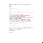 Powerful Character Witness Letter to Support Defendant from Paragraph to Judge example document template
