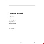 Create Efficient Use Cases with Our Use Case Template - Customer & System example document template
