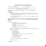 Demonstration Speech Outline: Step-by-Step Guide to Brushing Teeth example document template
