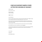 Chief Accountant cover letter  example document template