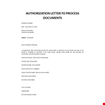 Authorization Letter to Process Documents example document template 