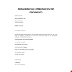 Authorization Letter to Process Documents example document template