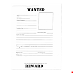 Wanted Poster Template example document template