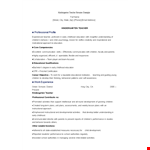 Kindergarten Teacher Resume Example example document template