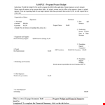 Program Project Budget Template example document template