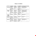 Grading Rubric Template - Business Information example document template