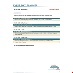 Event Day Planner Template example document template