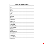 Get Organized with Yahtzee Score Sheets - Bonus, Total & Upper | Yahtzee example document template