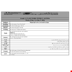 Weekly Work Agenda Template example document template