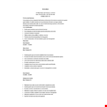 Hotel Hostess Resume example document template