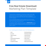 Real Estate Marketing Plan Template example document template