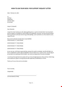 Boss Support Request Letter