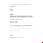 Boss Support Request Letter example document template