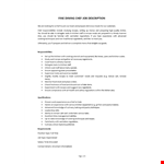 Fine Dining Chef Job Description example document template