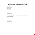 Appointment Confirmation Email example document template