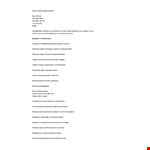 Finance Project Manager Resume example document template