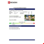 Comparative Market Analysis Template - Property Value, Price, Rating | Residex example document template