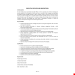 Executive Officer Job Description example document template