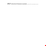 Employee Attendance Calendar example document template