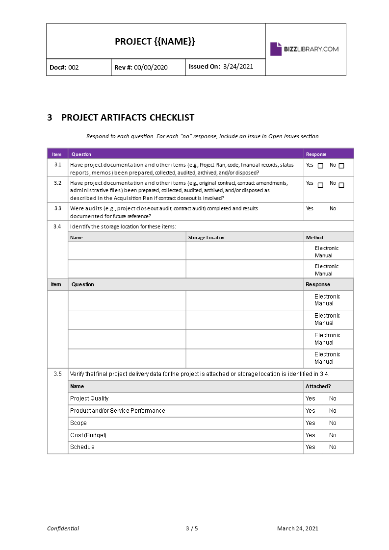 project closeout report sample
