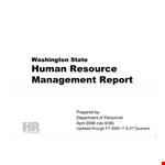 Hr Management Report - Improve Performance and Workforce with Effective Management example document template