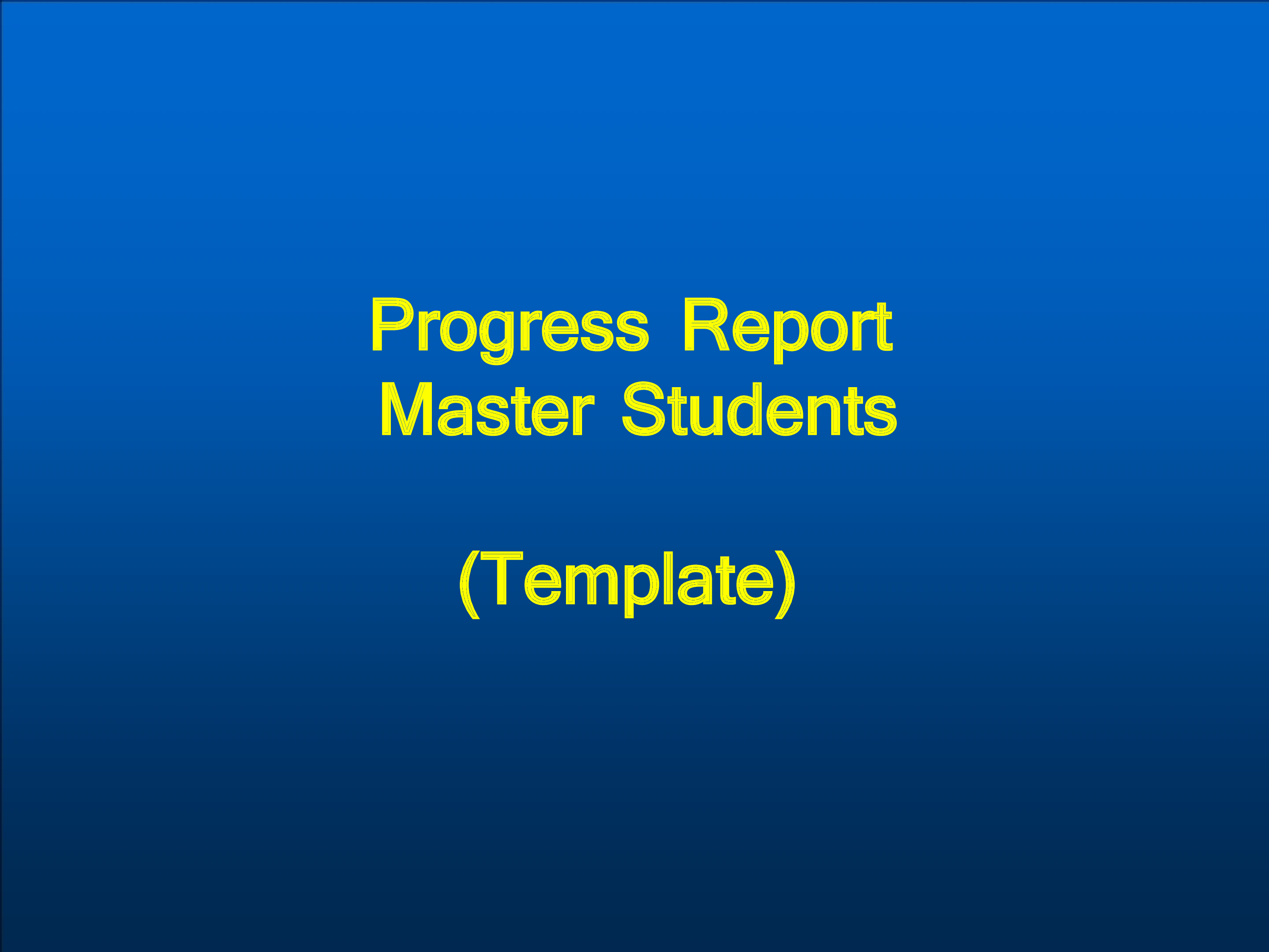 progress report presentation template example