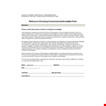 Authorization Form for Reference Checking | University, Employment & Information | Washington example document template 