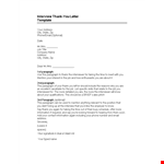 Post Interview Thank You Letter Email example document template