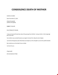 Condolence messages for loss of mother