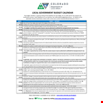 Local Government Calendar: Budget Deadlines and Division example document template