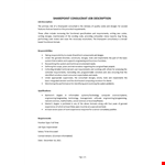 SharePoint Consultant Job Description  example document template