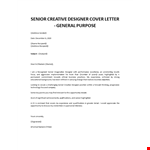 Designer cover letter example document template