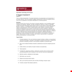 IT Support Job Description: Software, Hardware, and Production Duties for Computer-related Support example document template