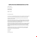 Employee recommendation letter example document template