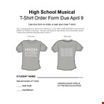 High School T Shirt Order Form example document template