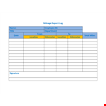 Mileage Log Template - Easily Track and Report Your Business Mileage example document template