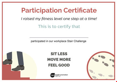 Fitness Participation Certificate