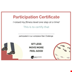 Fitness Participation Certificate example document template