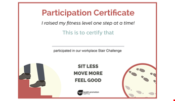 Fitness Participation Certificate