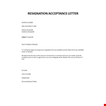 Response to resignation letter example document template
