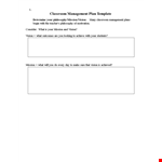 Effective Classroom Management Plan for Engaging Students and Establishing Rules example document template