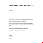 Office Admin job application letter example document template