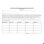 Sample Employee Performance Improvement Plan Template example document template