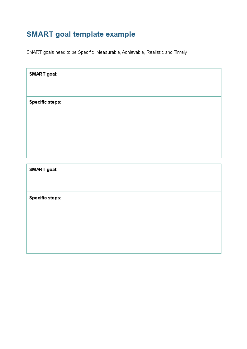 smart goals template form template