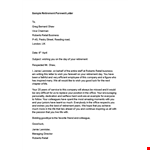 Retirement Announcement Template for Roberto: Letter & Farewell example document template