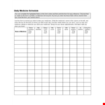 Daily Patient Medicine Schedule Template example document template