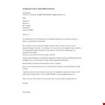Job Application Letter For Student Without Experience example document template