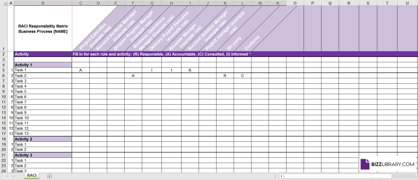 raci matrix excel template sample